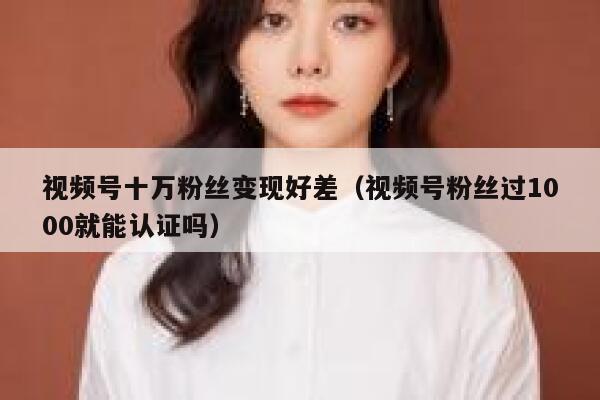 视频号十万粉丝变现好差（视频号粉丝过1000就能认证吗） 第1张