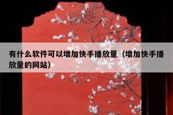 有什么软件可以增加快手播放量（增加快手播放量的网站） 第1张