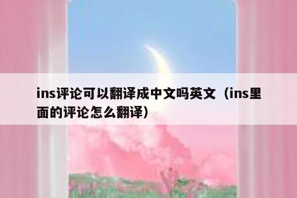 ins评论可以翻译成中文吗英文（ins里面的评论怎么翻译） 第1张