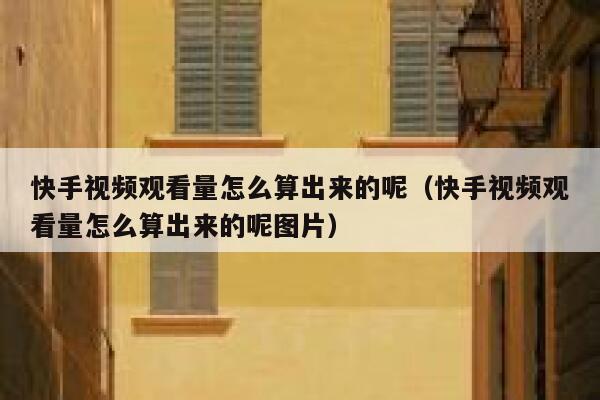 快手视频观看量怎么算出来的呢（快手视频观看量怎么算出来的呢图片） 第1张