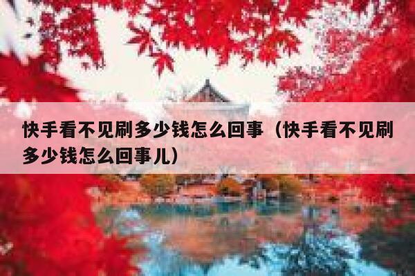 快手看不见刷多少钱怎么回事（快手看不见刷多少钱怎么回事儿） 第1张
