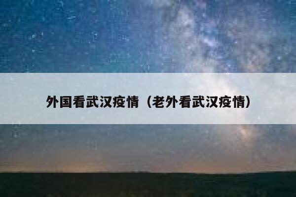 外国看武汉疫情（老外看武汉疫情） 第1张