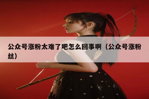 公众号涨粉太难了吧怎么回事啊（公众号涨粉丝） 第1张
