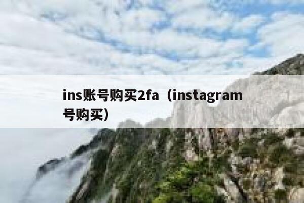 ins账号购买2fa（instagram号购买） 第1张