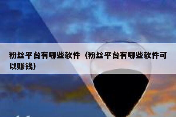 粉丝平台有哪些软件（粉丝平台有哪些软件可以赚钱） 第1张