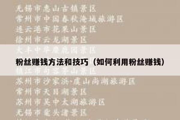 粉丝赚钱方法和技巧（如何利用粉丝赚钱） 第1张