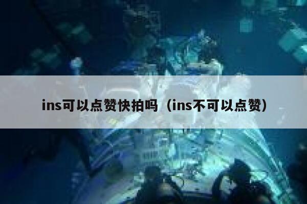 ins可以点赞快拍吗（ins不可以点赞） 第1张