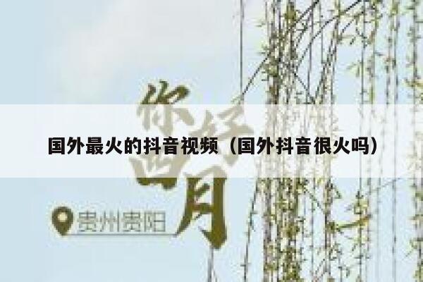 国外最火的抖音视频（国外抖音很火吗） 第1张