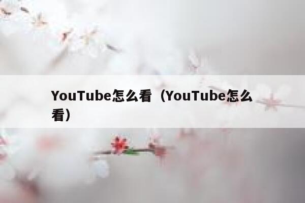 YouTube怎么看（YouTube怎么看） 第1张