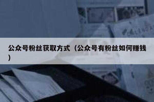 公众号粉丝获取方式（公众号有粉丝如何赚钱） 第1张