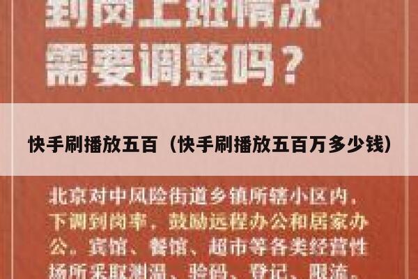 快手刷播放五百（快手刷播放五百万多少钱） 第1张