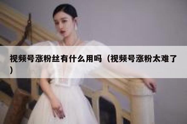 视频号涨粉丝有什么用吗（视频号涨粉太难了） 第1张