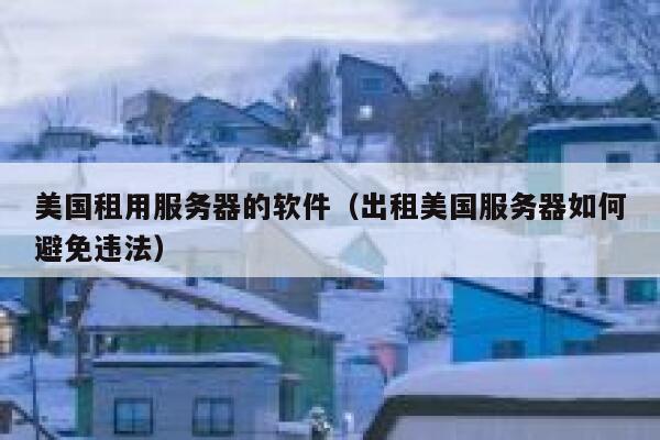 美国租用服务器的软件（出租美国服务器如何避免违法） 第1张