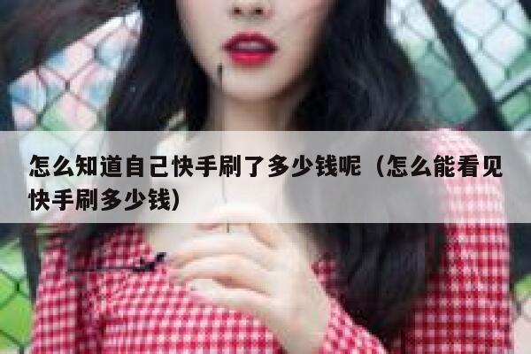 怎么知道自己快手刷了多少钱呢（怎么能看见快手刷多少钱） 第1张