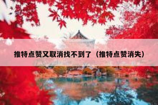 推特点赞又取消找不到了（推特点赞消失） 第1张