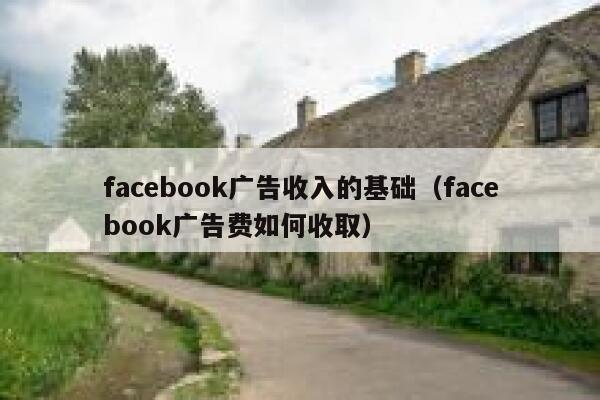 facebook广告收入的基础（facebook广告费如何收取） 第1张