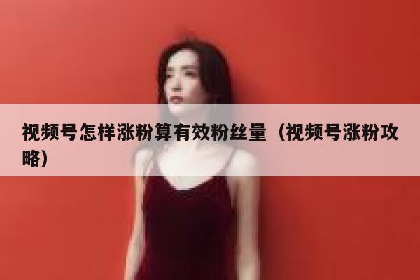 视频号怎样涨粉算有效粉丝量（视频号涨粉攻略） 第1张