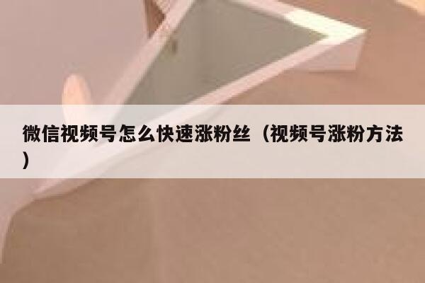 微信视频号怎么快速涨粉丝（视频号涨粉方法） 第1张