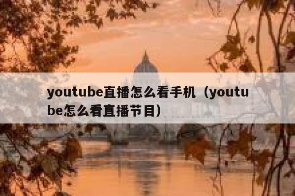 youtube直播怎么看手机（youtube怎么看直播节目） 第1张