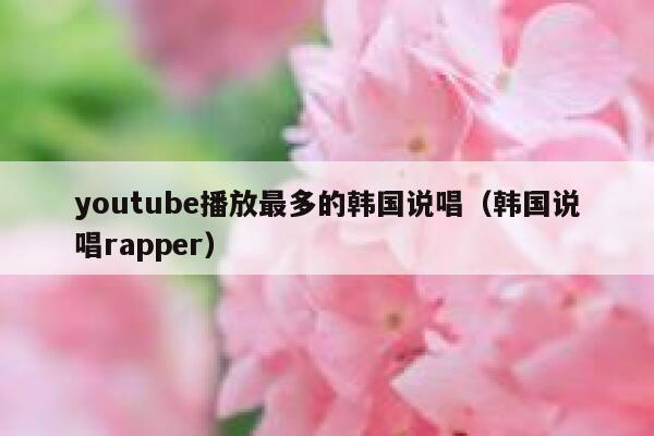 youtube播放最多的韩国说唱（韩国说唱rapper） 第1张