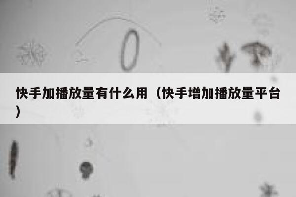 快手加播放量有什么用（快手增加播放量平台） 第1张
