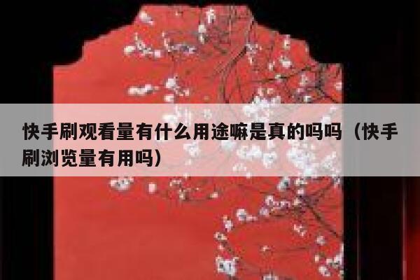 快手刷观看量有什么用途嘛是真的吗吗（快手刷浏览量有用吗） 第1张
