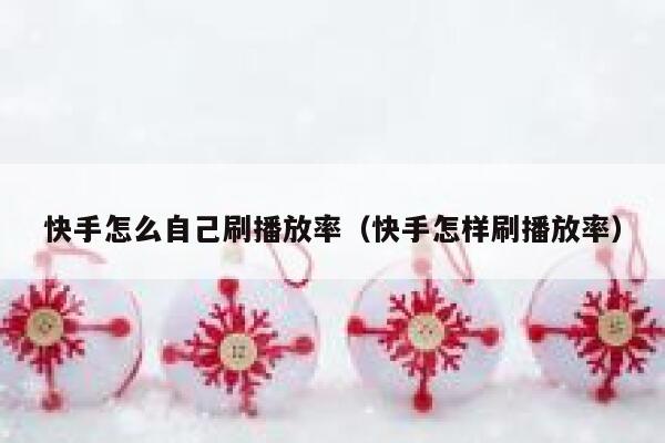 快手怎么自己刷播放率（快手怎样刷播放率） 第1张