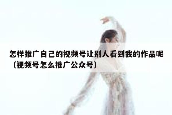 怎样推广自己的视频号让别人看到我的作品呢（视频号怎么推广公众号） 第1张