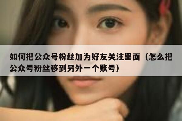 如何把公众号粉丝加为好友关注里面（怎么把公众号粉丝移到另外一个账号） 第1张