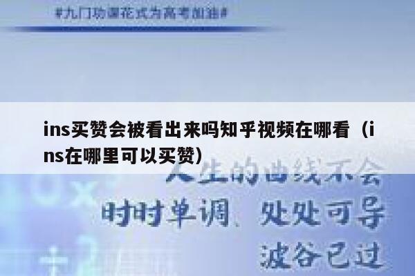 ins买赞会被看出来吗知乎视频在哪看（ins在哪里可以买赞） 第1张