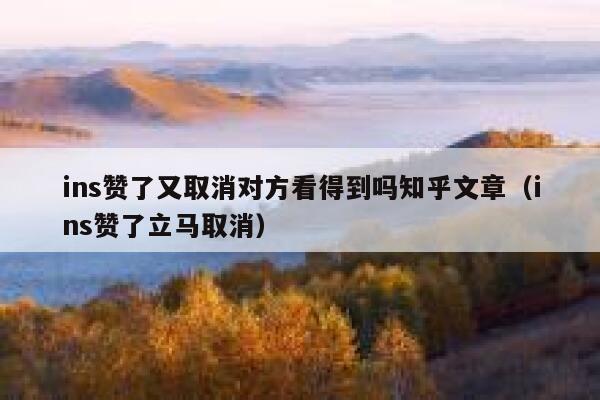 ins赞了又取消对方看得到吗知乎文章（ins赞了立马取消） 第1张