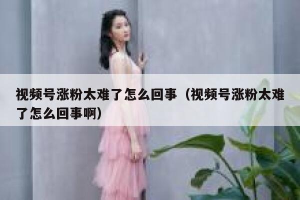 视频号涨粉太难了怎么回事（视频号涨粉太难了怎么回事啊） 第1张
