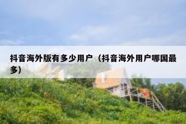 抖音海外版有多少用户（抖音海外用户哪国最多） 第1张