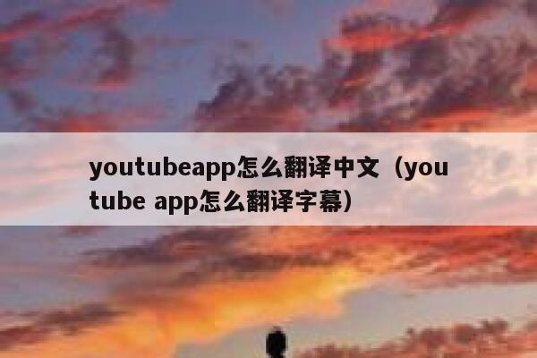 youtubeapp怎么翻译中文（youtube app怎么翻译字幕） 第1张