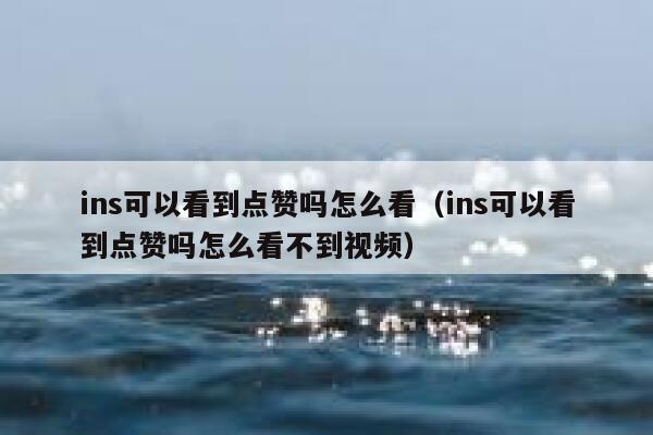 ins可以看到点赞吗怎么看（ins可以看到点赞吗怎么看不到视频） 第1张