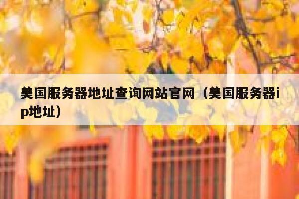 美国服务器地址查询网站官网（美国服务器ip地址） 第1张
