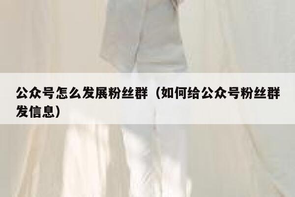 公众号怎么发展粉丝群（如何给公众号粉丝群发信息） 第1张