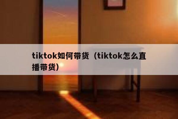 tiktok如何带货（tiktok怎么直播带货） 第1张