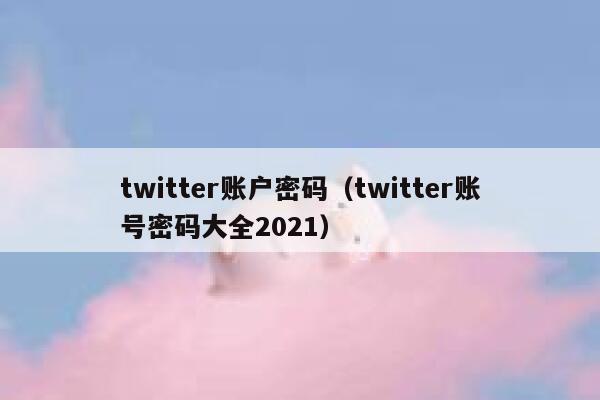 twitter账户密码（twitter账号密码大全2021） 第1张