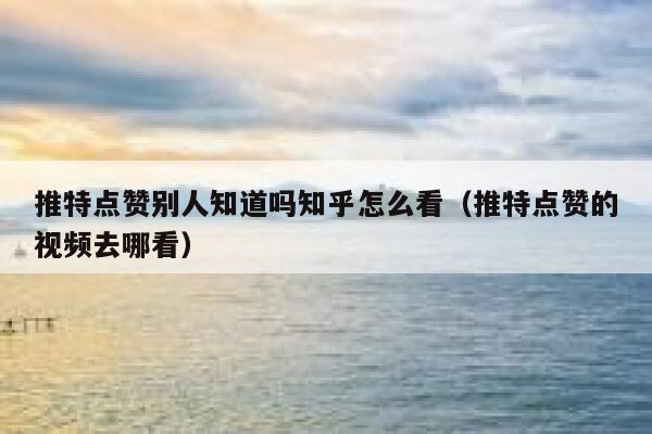 推特点赞别人知道吗知乎怎么看（推特点赞的视频去哪看） 第1张