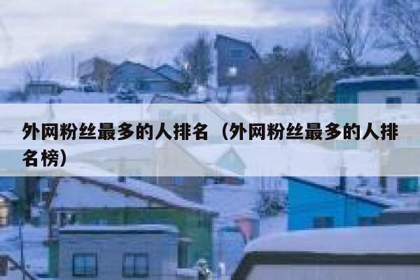 外网粉丝最多的人排名（外网粉丝最多的人排名榜） 第1张