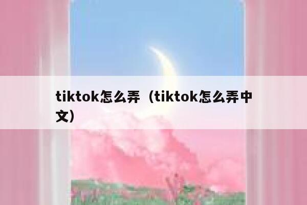tiktok怎么弄（tiktok怎么弄中文） 第1张