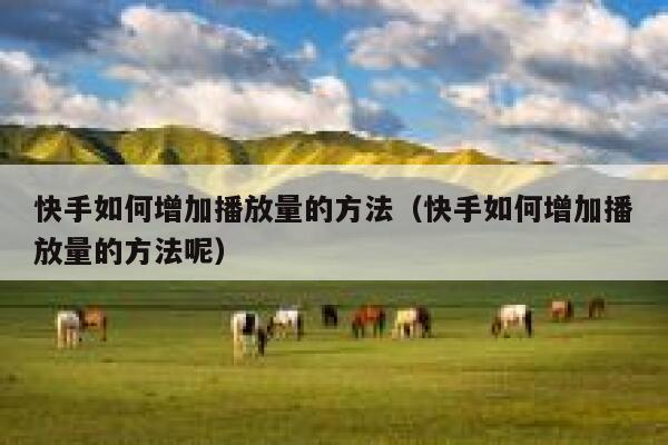 快手如何增加播放量的方法（快手如何增加播放量的方法呢） 第1张