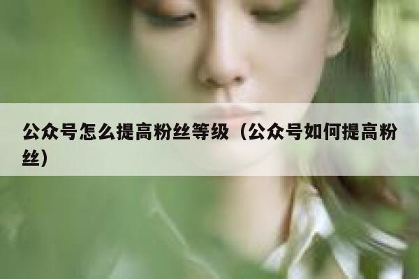 公众号怎么提高粉丝等级（公众号如何提高粉丝） 第1张