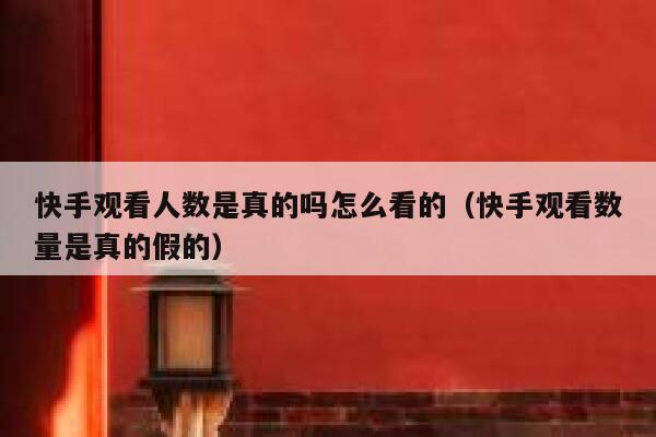 快手观看人数是真的吗怎么看的（快手观看数量是真的假的） 第1张