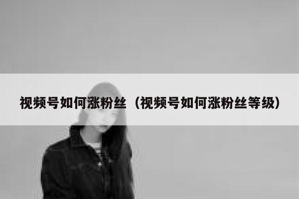 视频号如何涨粉丝（视频号如何涨粉丝等级） 第1张