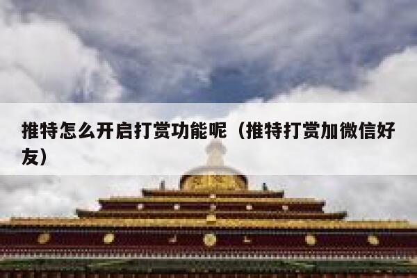 推特怎么开启打赏功能呢（推特打赏加微信好友） 第1张