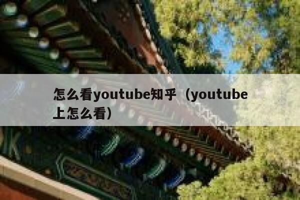 怎么看youtube知乎（youtube上怎么看） 第1张