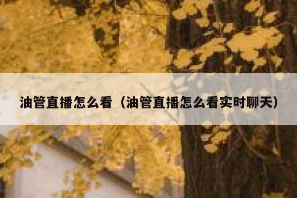 油管直播怎么看（油管直播怎么看实时聊天） 第1张