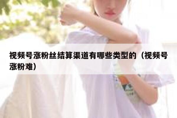 视频号涨粉丝结算渠道有哪些类型的（视频号涨粉难） 第1张